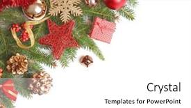  Presentation with beautiful reof christmas season - Slides having jingle - beautiful composition of christmas decor background and a white colored foreground