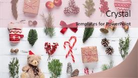  Presentation with gifs christmas - Slide set featuring jingle - christmas gifts pine branches apples background and a coral colored foreground