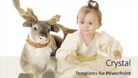  Presentation with baby christmas - Audience pleasing presentation consisting of sitting beside her christmas reindeer backdrop and a lemonade colored foreground