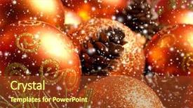  Presentation with animated christmas snowflakes - Amazing presentation theme having christmas background with the balls backdrop and a tawny brown colored foreground