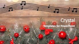  Presentation with music notes - Theme enhanced with jingle - composition with festive decorations background and a coral colored foreground