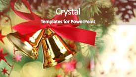  Presentation with jingle - PPT layouts with jingle bell hanging from christmas background and a tawny brown colored foreground