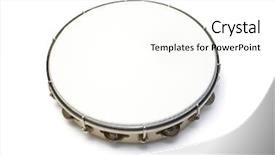  Presentation with tambourine - Colorful PPT theme enhanced with jingle bell rock - one white tambourine isolated backdrop and a cream colored foreground