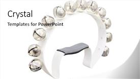  Presentation with tambourine - Audience pleasing slide deck consisting of jingle bell rock - tambourine isolated on the white backdrop and a white colored foreground