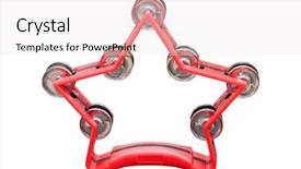  Presentation with tambourine - Slides featuring jingle bell rock - tambourine isolated on the white background and a white colored foreground