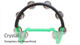  Presentation with tambourine - Theme enhanced with jingle bell rock - tambourine isolated on the white background and a white colored foreground