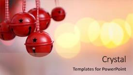  Presentation with jingle - Audience pleasing slides consisting of jingle bells on blurred christmas backdrop and a coral colored foreground