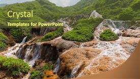  Presentation with taipei - Slide set consisting of jinguashi-golden-waterfall-in-new background and a tawny brown colored foreground