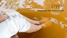  Presentation with onsen - PPT theme with jinshan-onsen-foot-bath background and a gold colored foreground
