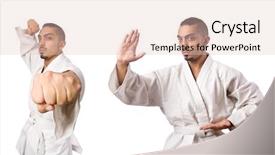  Presentation with kimono - Amazing slides having jiu jitsu - collage of karate player backdrop and a lemonade colored foreground