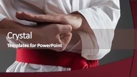  Presentation with kimono - PPT theme enhanced with jiu jitsu - cropped photo of young sportsman background and a tawny brown colored foreground