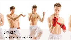  Presentation with taekwondo - Slide set having jiu jitsu - man training taekwondo set isolated background and a  colored foreground