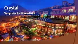  Presentation with taiwan - Audience pleasing PPT theme consisting of dry pressed puer tea in saucer isolated on white backdrop and a gray colored foreground