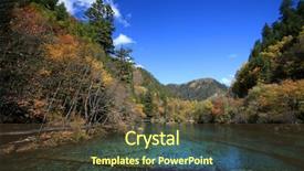  Presentation with forest - Beautiful PPT layouts featuring jiuzhaigou - autumn forest and lake backdrop and a tawny brown colored foreground
