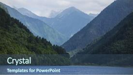  Presentation with china - Presentation design featuring jiuzhaigou - beautiful landscape of sichuan china background and a ocean colored foreground