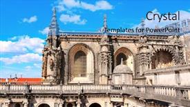  Presentation with christ - Beautiful slide deck featuring joao iii cloister in templar backdrop and a teal colored foreground