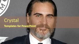  Presentation with hangar - Slide deck consisting of joaquin-phoenix-at-the-art background and a coral colored foreground