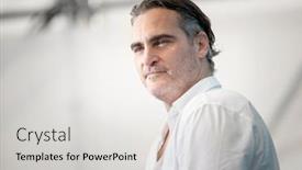 Presentation with phoenix - Presentation design consisting of joaquin-phoenix-attends-joker-photocall background and a light gray colored foreground