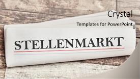  Presentation with job advertising - Amazing presentation design having job advertisement in a newspaper backdrop and a soft green colored foreground