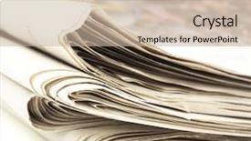  Presentation with newspaper - Beautiful theme featuring job advertisment - closeup of newspaper backdrop and a soft green colored foreground