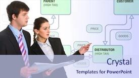 Presentation with successful - Audience pleasing slides consisting of job analysis - image of successful business people backdrop and a sky blue colored foreground