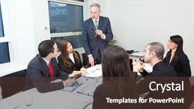  Presentation with people management word cloud - Audience pleasing slide set consisting of job analysis - people at work backdrop and a tawny brown colored foreground