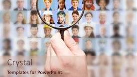  Presentation with job search - Slides consisting of job-and-personnel-search-concept background and a coral colored foreground