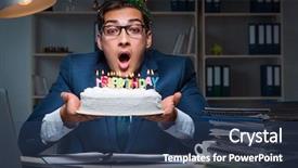  Presentation with birthday - PPT layouts enhanced with job anniversary - man celebrating birthday background and a  colored foreground