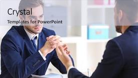  Presentation with job interview - Presentation theme enhanced with job applicant having interview background and a lemonade colored foreground