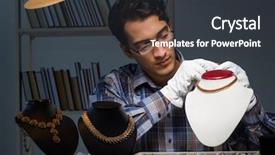  Presentation with night - PPT theme enhanced with job appraisal - young male jeweler working background and a dark gray colored foreground