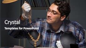  Presentation with night - Presentation theme enhanced with job appraisal - young male jeweller working background and a dark gray colored foreground
