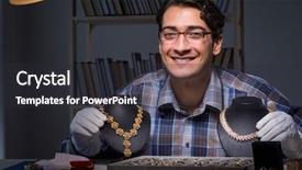  Presentation with starry night of vincent van gogh - Slides enhanced with job appraisal - young male jeweller working background and a  colored foreground