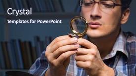  Presentation with night - Presentation theme featuring job appraisal - young male jeweller working background and a tawny brown colored foreground