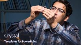  Presentation with young students working in groups - Audience pleasing slides consisting of job appraisal - young male jeweller working backdrop and a  colored foreground