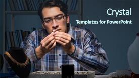  Presentation with awards night - PPT theme featuring job appraisal - young male jeweller working background and a  colored foreground