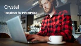  Presentation with data analyst - Audience pleasing slide deck consisting of thesis management - young analyst searching for new backdrop and a dark gray colored foreground