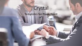  Presentation with meeting table - PPT theme with job attitude - meeting business colleagues background and a light gray colored foreground