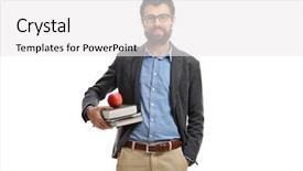  Presentation with attitude - PPT theme with job attitude - teacher with an apple background and a white colored foreground