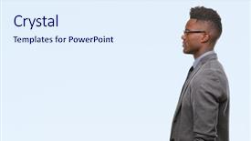  Presentation with business profile - Presentation design consisting of job attitude - young african american business man background and a  colored foreground