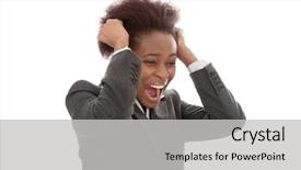  Presentation with black males business - Presentation design enhanced with job burnout - business frustrated black woman pulling background and a light gray colored foreground