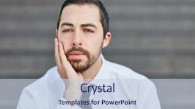  Presentation with burnout - PPT theme featuring job burnout - business man worries about problem background and a lemonade colored foreground