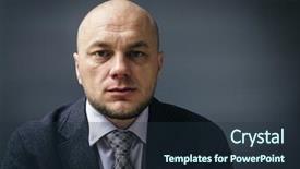  Presentation with black business - PPT theme consisting of job burnout - portrait of an adult man background and a tawny brown colored foreground