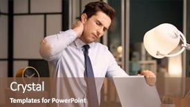  Presentation with burnout - Audience pleasing PPT layouts consisting of job burnout - tired young man working backdrop and a tawny brown colored foreground