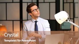  Presentation with night - Amazing PPT layouts having job burnout - young man working in office backdrop and a coral colored foreground