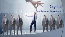  Presentation with recruitment - Cool new slides with job canidate - recruitment concept with hand picking backdrop and a lemonade colored foreground