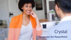  Presentation with interview - PPT theme having job canidate - young candidate having an interview background and a sky blue colored foreground