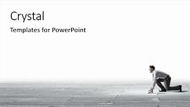  Presentation with minority candidate for job position - Theme consisting of job competencies - young determined businessman in starting background and a  colored foreground