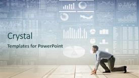  Presentation with ready - Audience pleasing slide deck consisting of job competencies - young determined businessman in starting backdrop and a  colored foreground