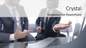  Presentation with employees working together - Theme having job competency - two businessmen working background and a white colored foreground