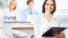  Presentation with pressure washing business proposal pre - Audience pleasing slide set consisting of job consultancy - pretty caucasian business woman backdrop and a  colored foreground